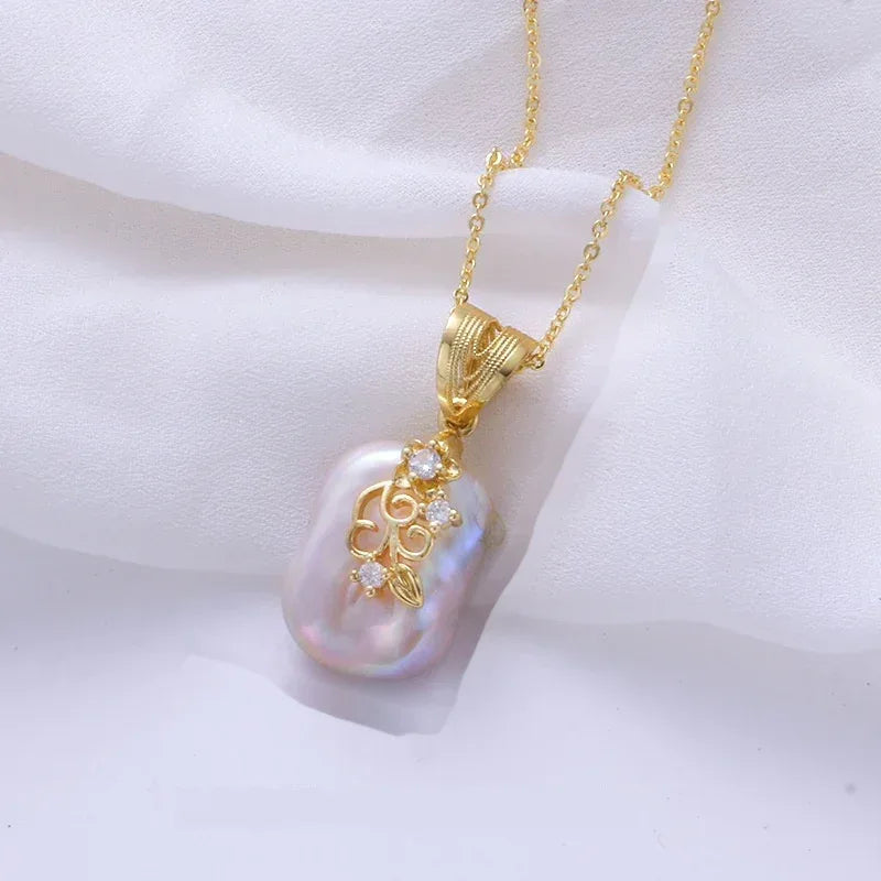 Versatile Baroque Shaped Pearl Earrings - Viexta