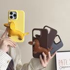 three-dimensional-leather-sausage-dog-iphone-case - Viexta