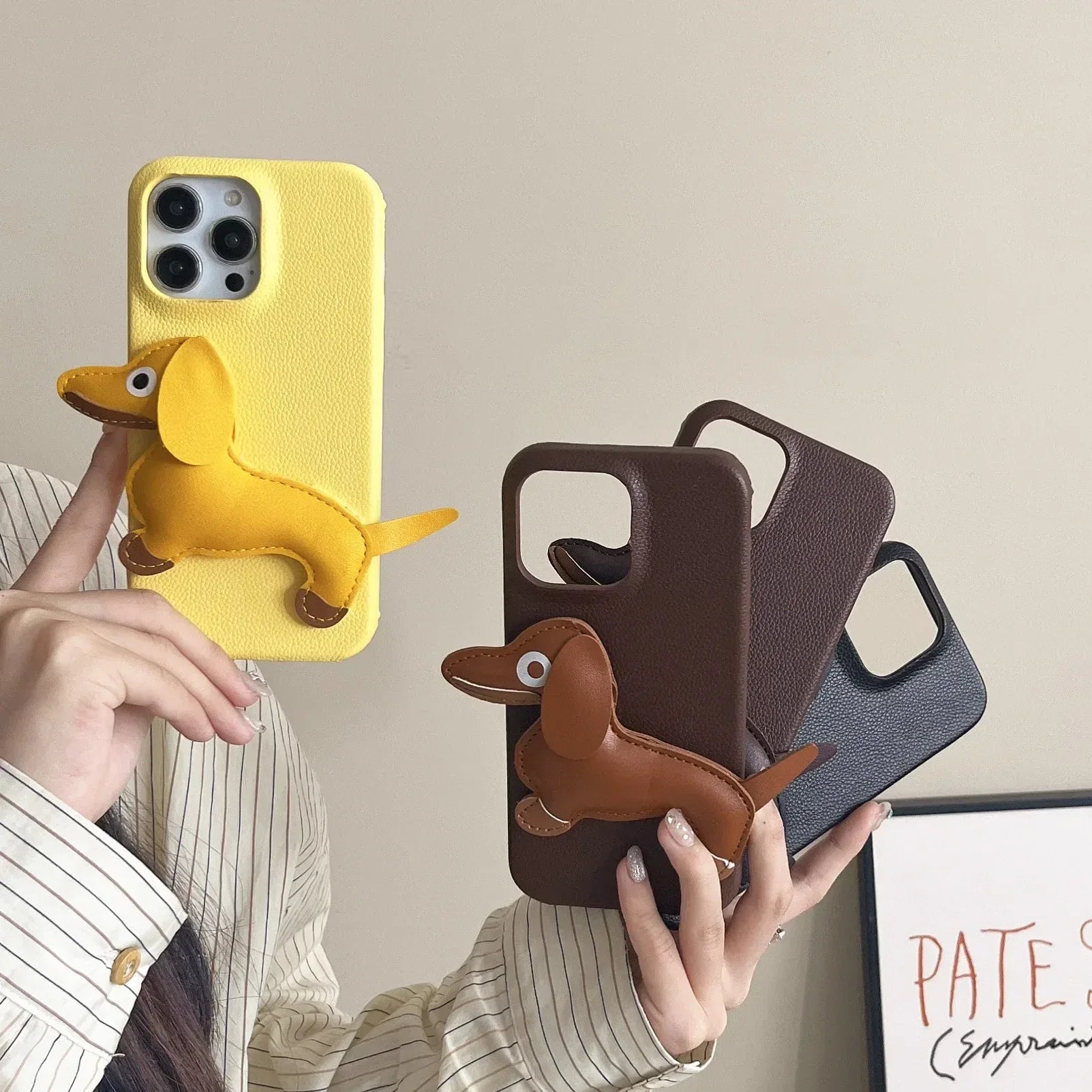 three-dimensional-leather-sausage-dog-iphone-case - Viexta
