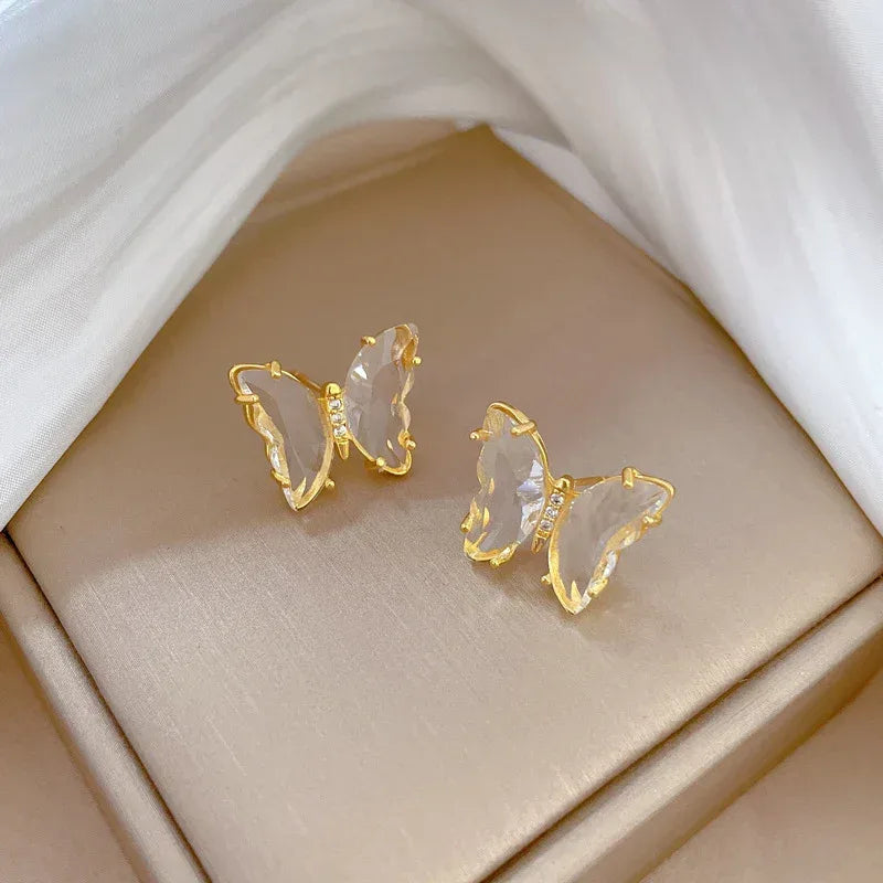 Crystal Butterfly Necklace And Earrings Suite - Viexta