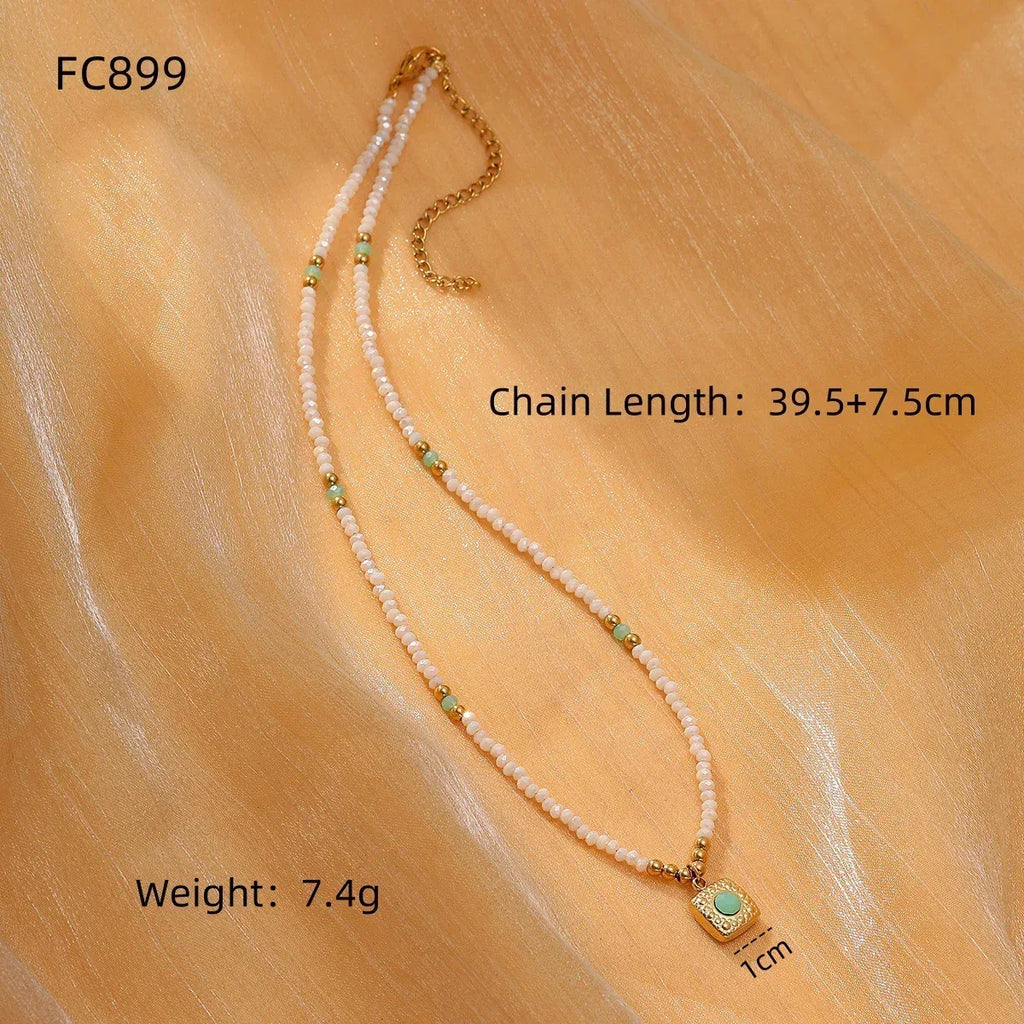SUNFLOWER Color Crystal String Necklace - Viexta