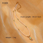SUNFLOWER Color Crystal String Necklace - Viexta