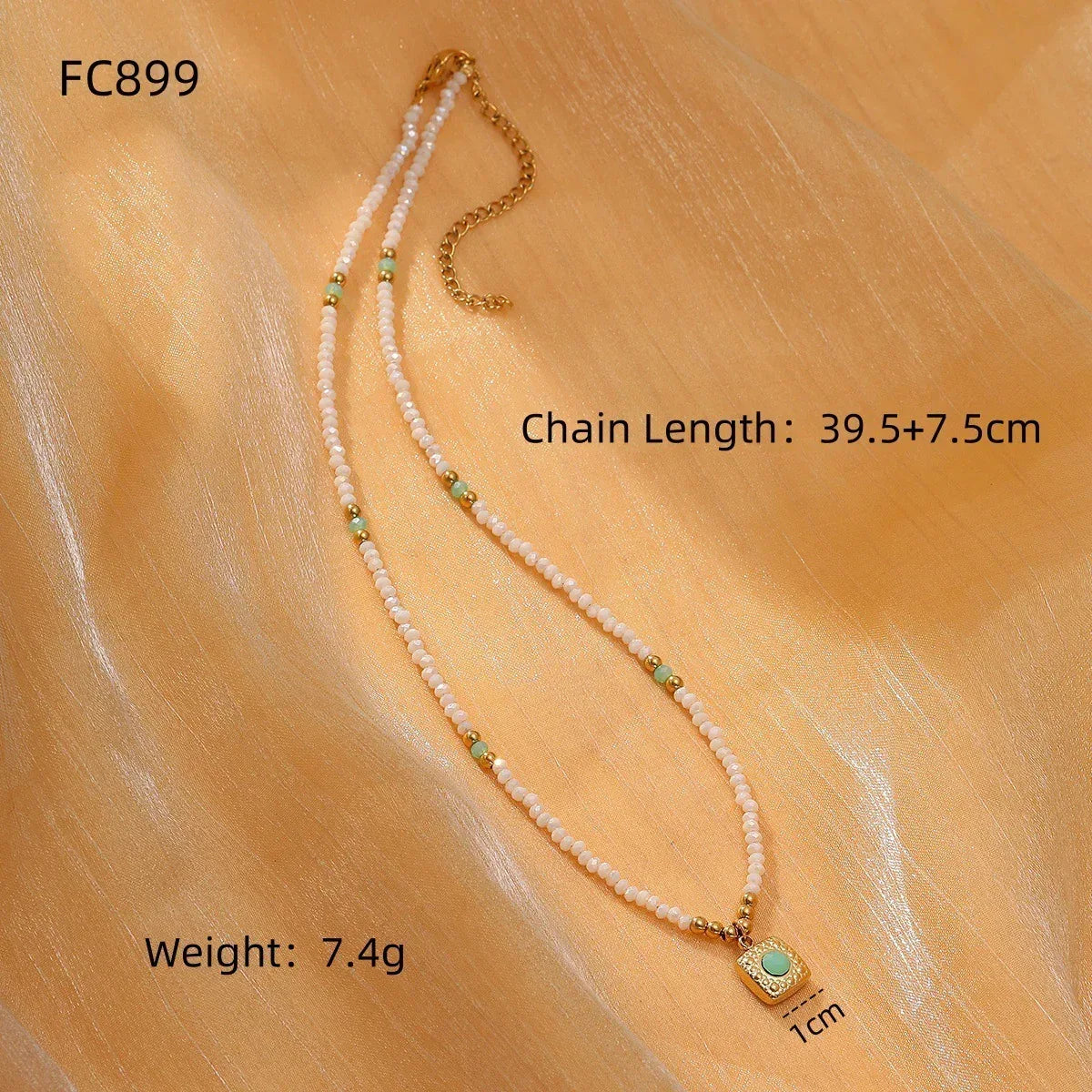 SUNFLOWER Color Crystal String Necklace - Viexta