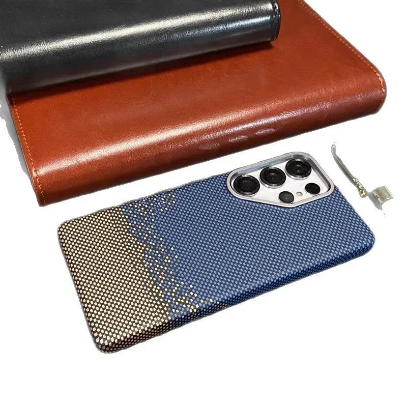 Carbon Fiber Pattern Kevlar Pattern Magnetic Suction Drop-resistant Samsung case - Viexta