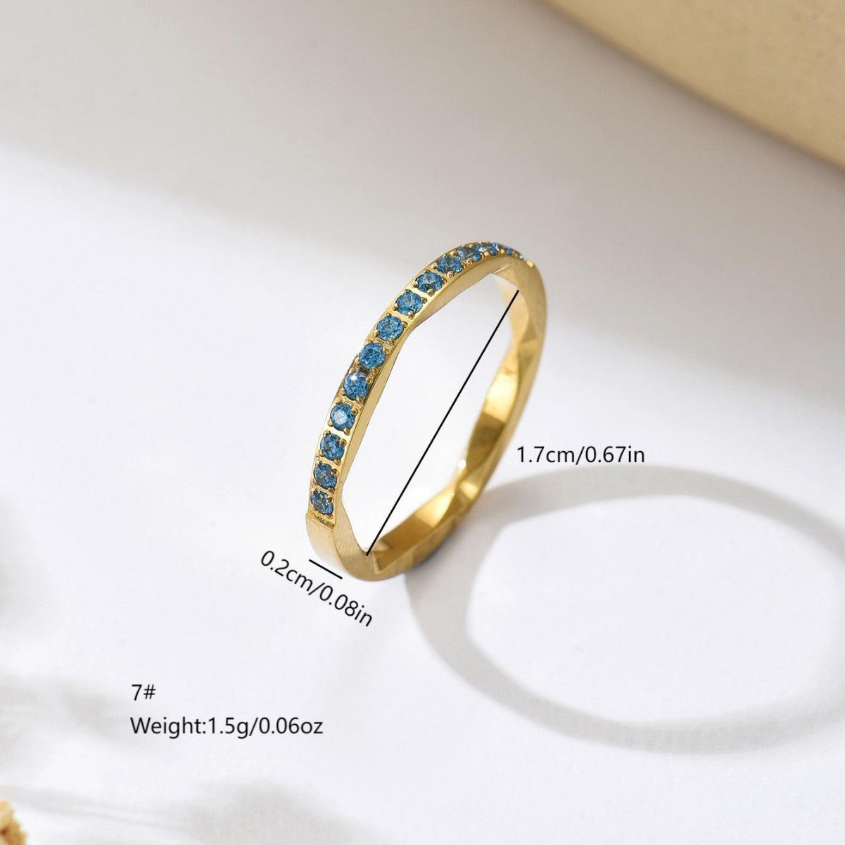 Multicolor Zircon-Inlaid Ring For Women