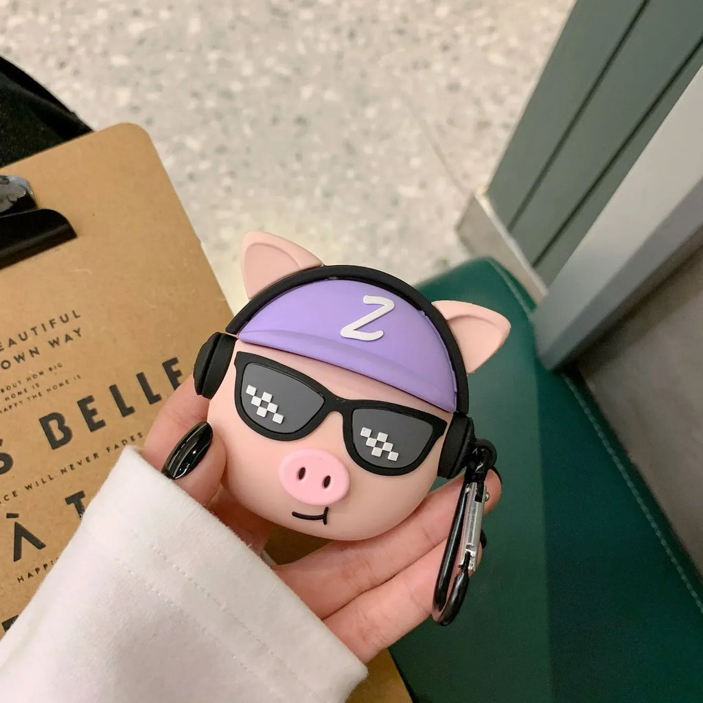 hip-hop-pig-head-airpods-pro-bluetooth-protective-cover - Viexta