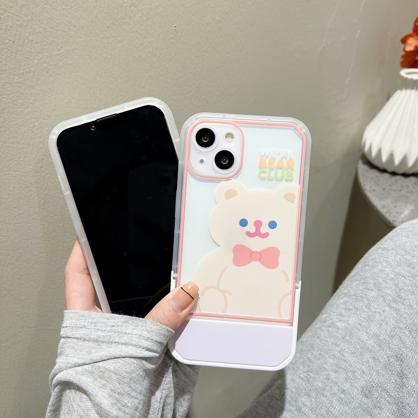 Cute Bear Stand iPhone Case