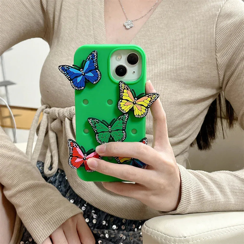 Colorized Butterfly Silicone iPhone Case - Viexta