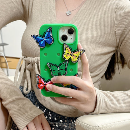 Colorized Butterfly Silicone iPhone Case