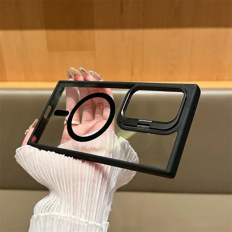 Lens Frame Bracket Transparent Samsung Phone Case - Viexta
