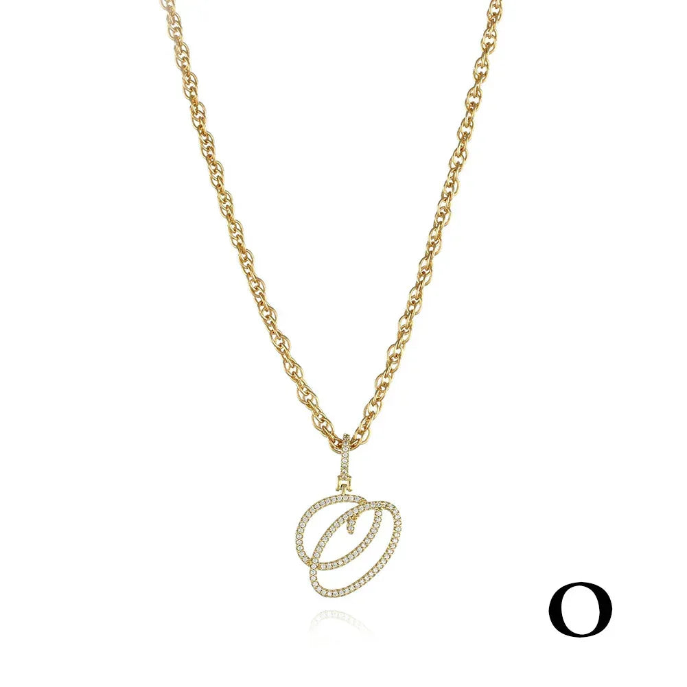 26 Letter Zircon 18k Gold Necklace - Viexta