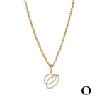 26 Letter Zircon 18k Gold Necklace