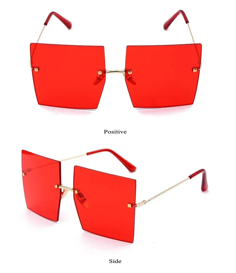 new-square-rimless-metal-sunglasses - Viexta