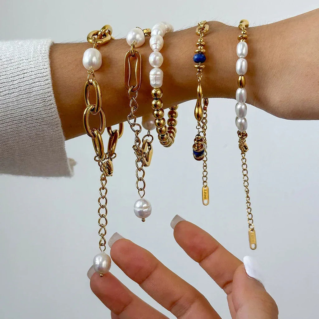 Stainless Steel Pearl Bracelet Twin - Viexta