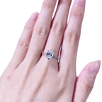 S925 Sterling Silver Minimalist Big Diamond Ring