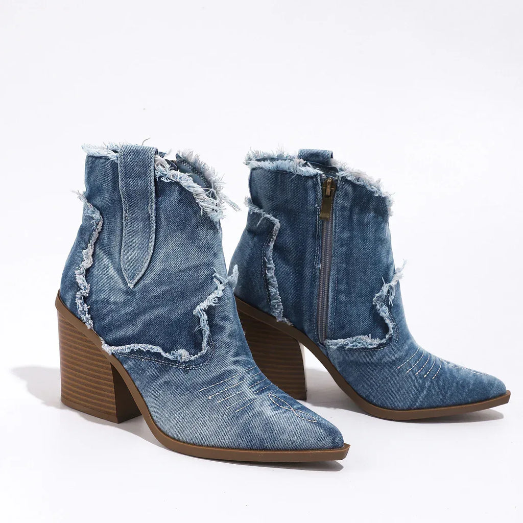 Trendy Pointed-toe Western Boots - Viexta