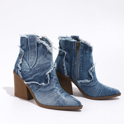 Trendy Pointed-toe Western Boots