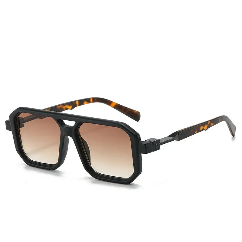 Retro Double Beam Pilot Catwalk Light Luxury Sunglasses - Viexta