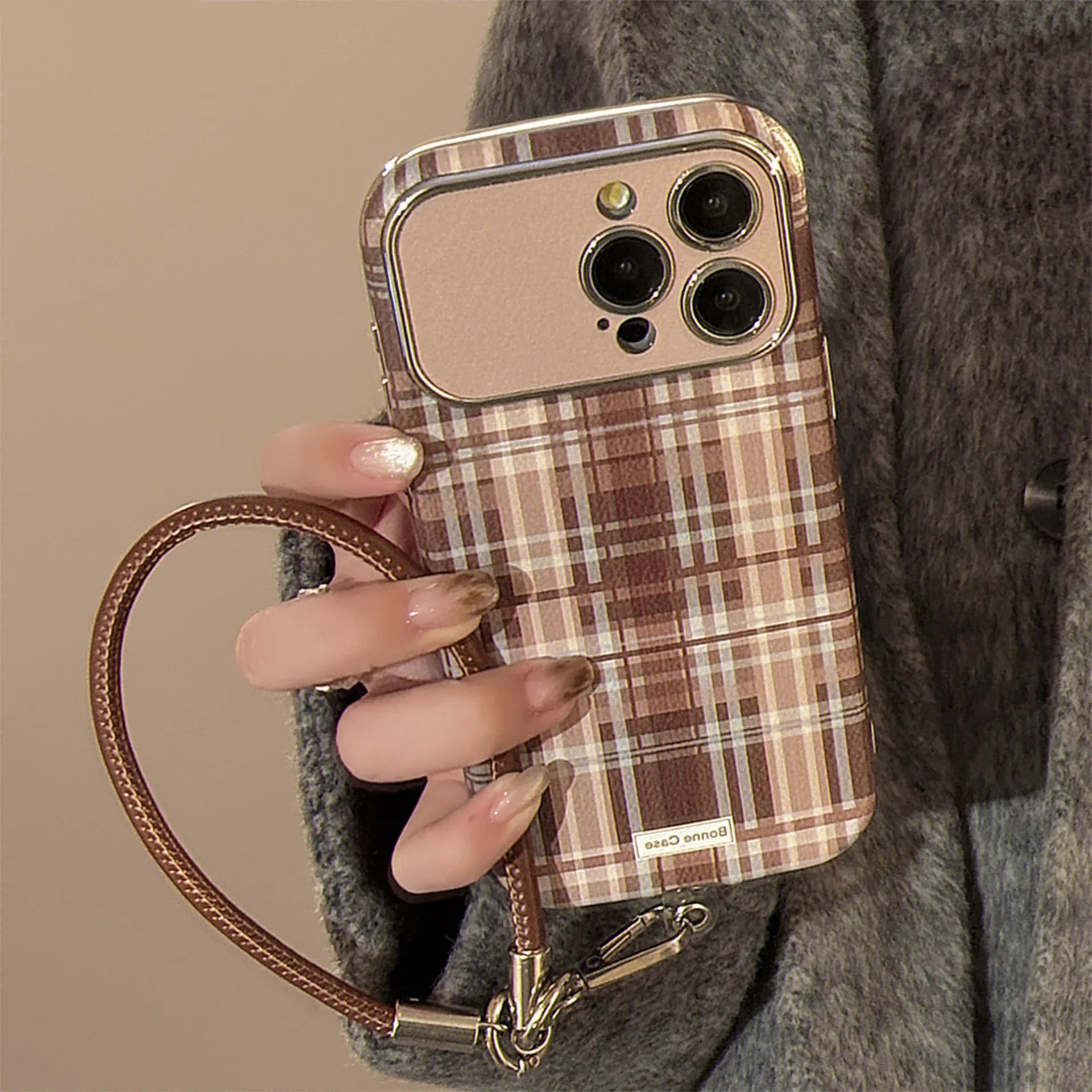 Brown Plaid iPhone Case