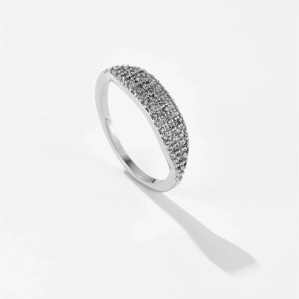Micro Inlaid Zircon Versatile Niche Ring - Viexta