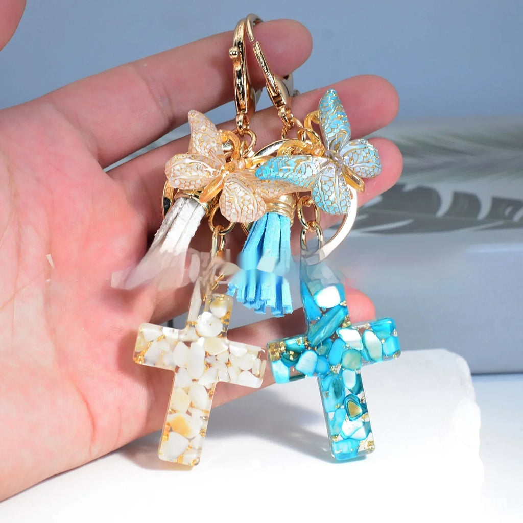 Resin Epoxy Cross Bag Hanging Ornament - Viexta
