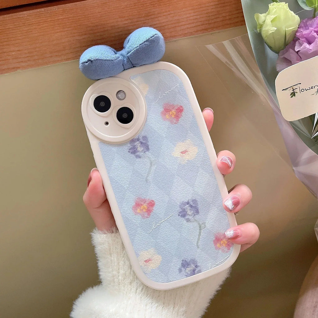 Blue Bow Flowers iPhone case - Viexta
