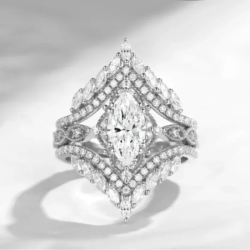 Crown Horse Eye Diamond Ring - Viexta