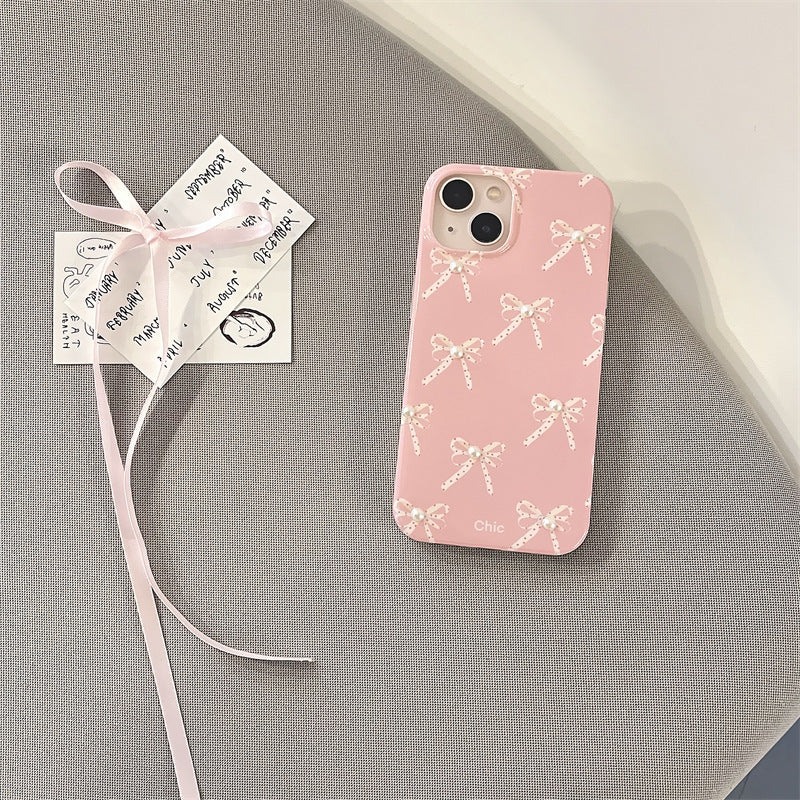 Girl Pearl Bow Stereo iPhone Case