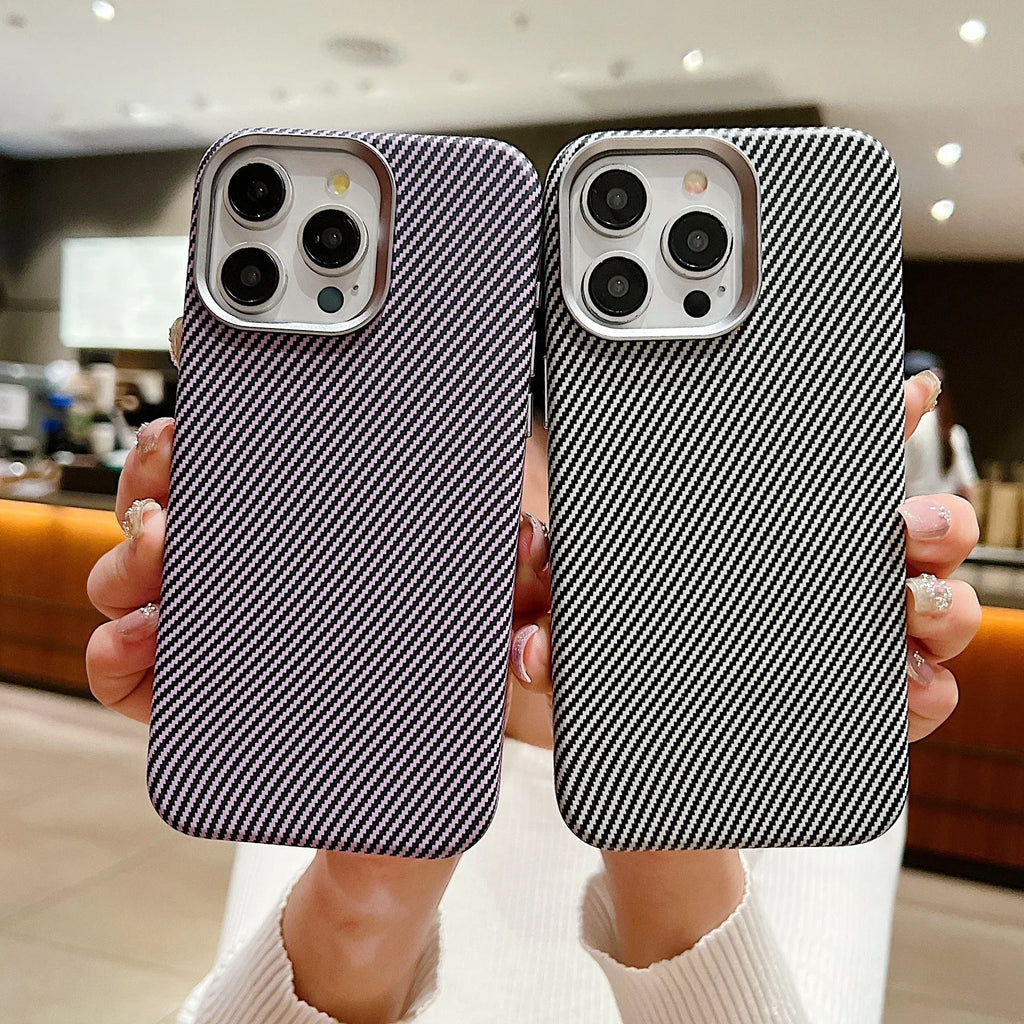 carbon-fiber-grain-magnetic-leather-iphone-case - Viexta