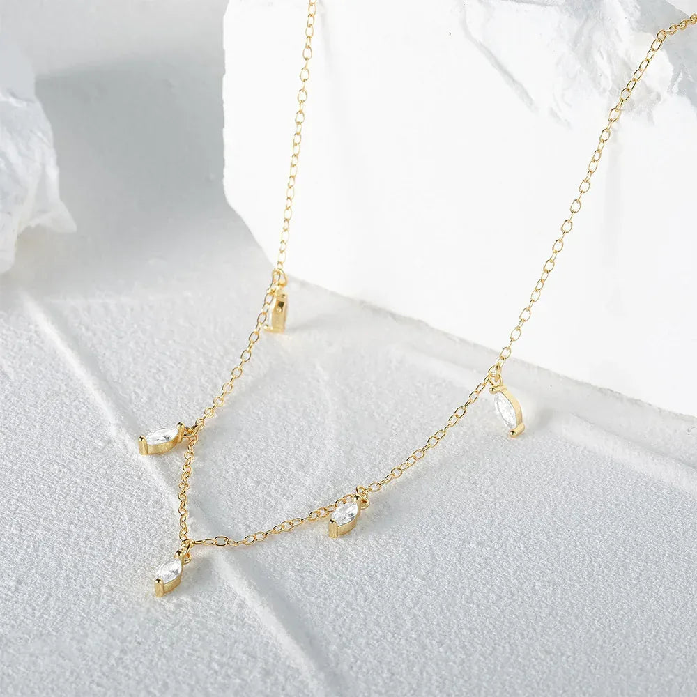 Twin Horse Eye Clavicle Necklace - Viexta