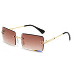 Women's Fashionable Rimless Cut Edge Gradient Sunglasses - Viexta