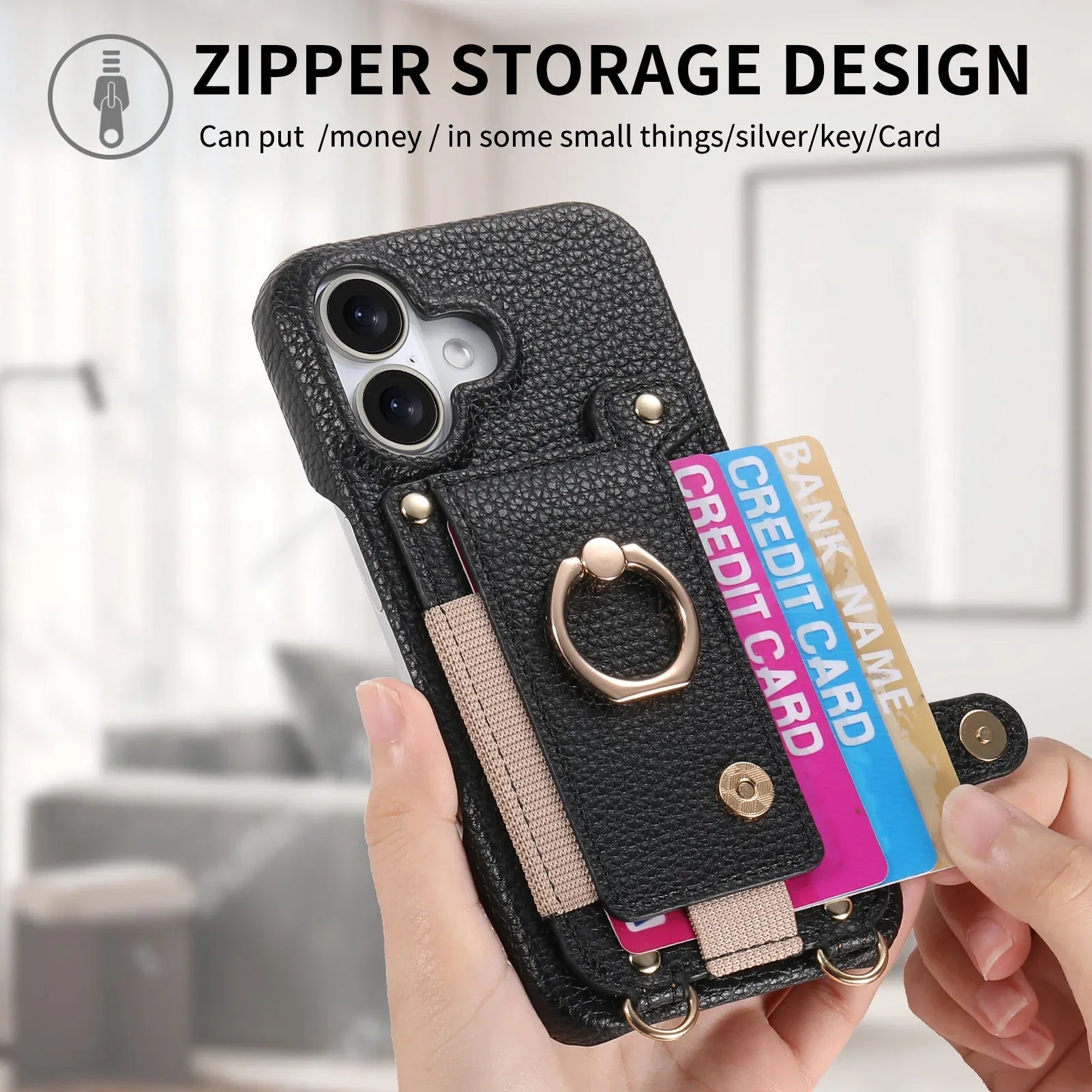 Lanyard Leather iPhone Case