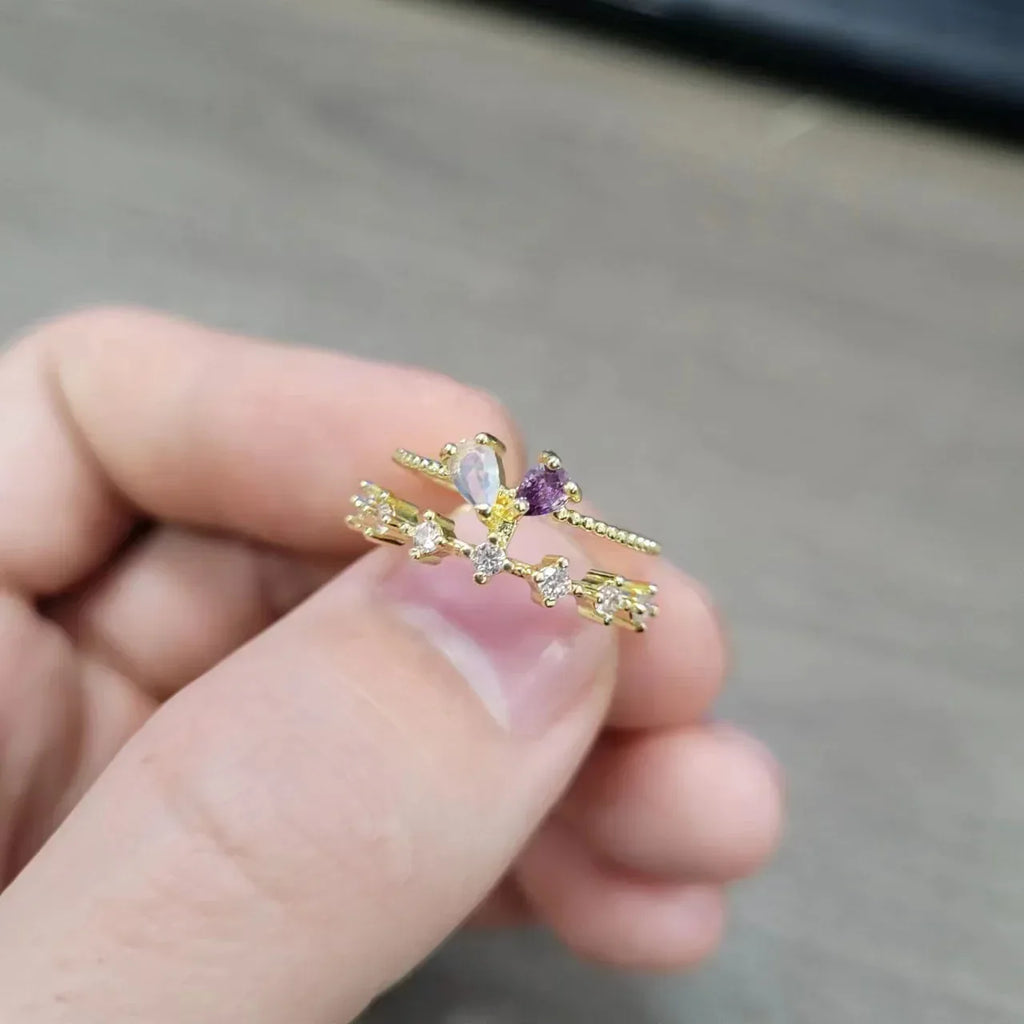 Double Layer Zircon Ring - Viexta