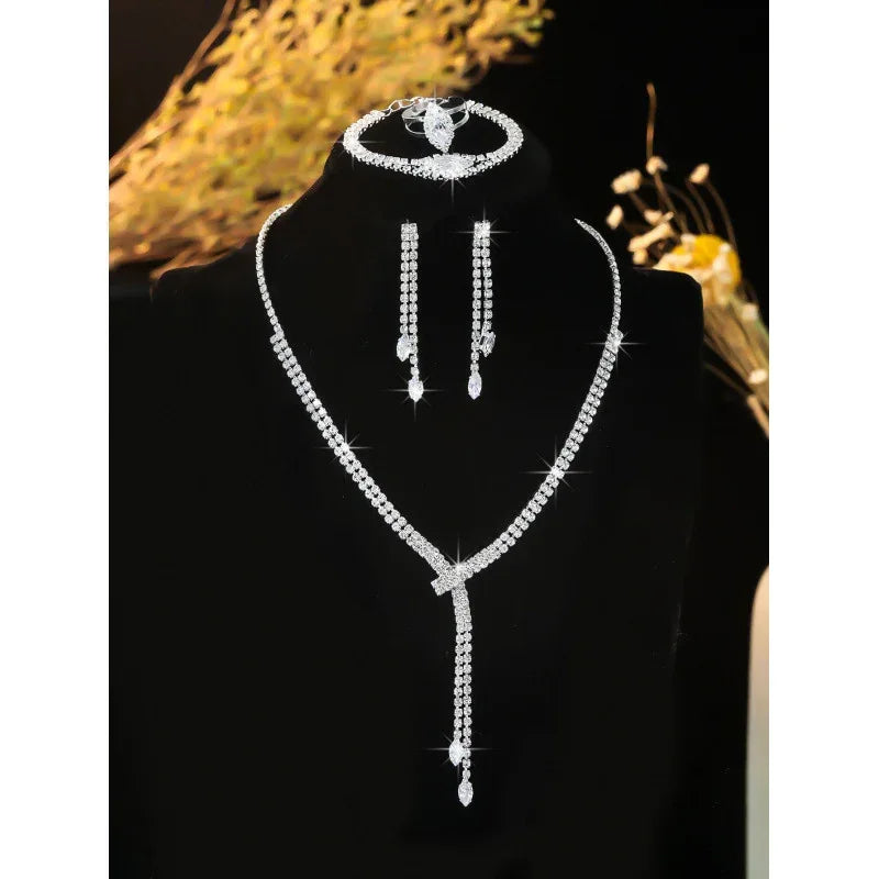 necklace-earring-bracelet-four-piece-set - Viexta