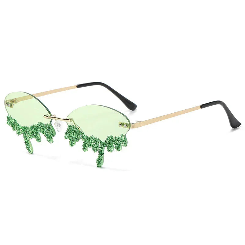 Cross-border Tears Diamond Studded Sunglasses - Viexta