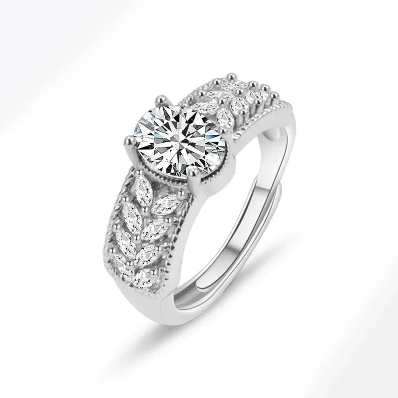 Hollow Pattern Colored Gems Blue Corundum Ring - Viexta