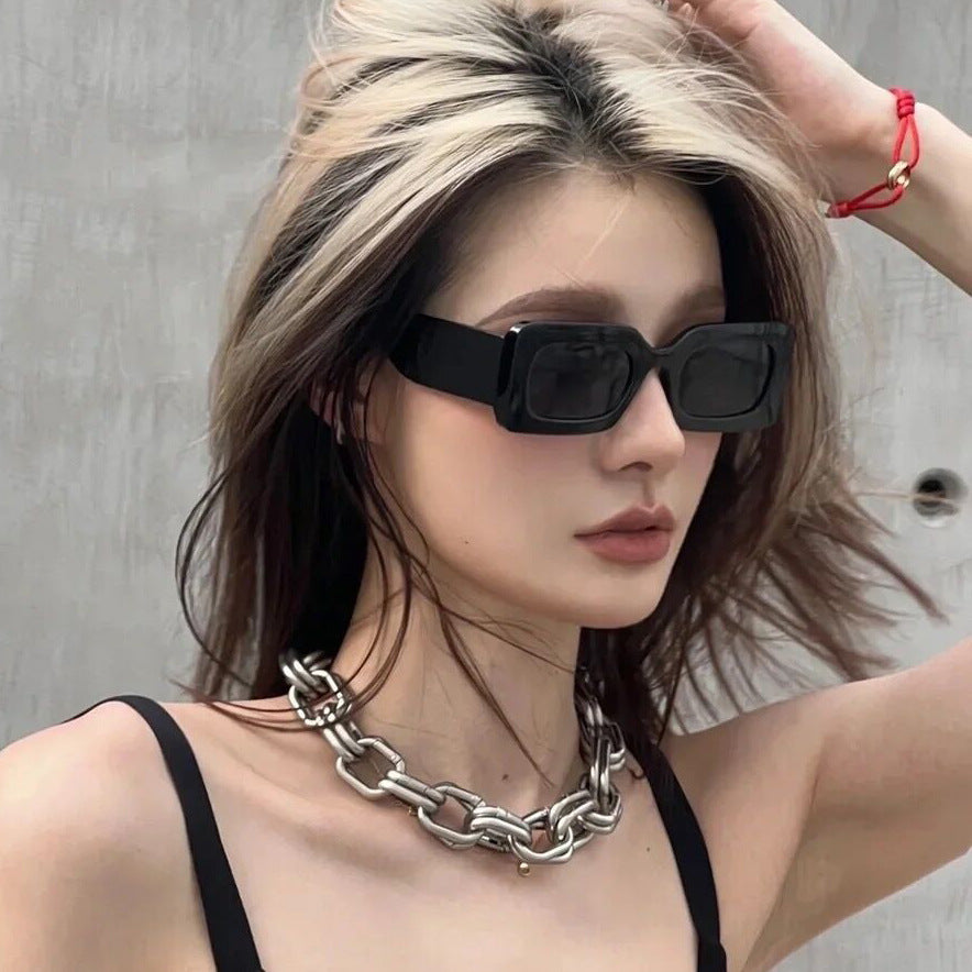 Retro Square Small-Frame Cross-Border Personalized Sunglasses