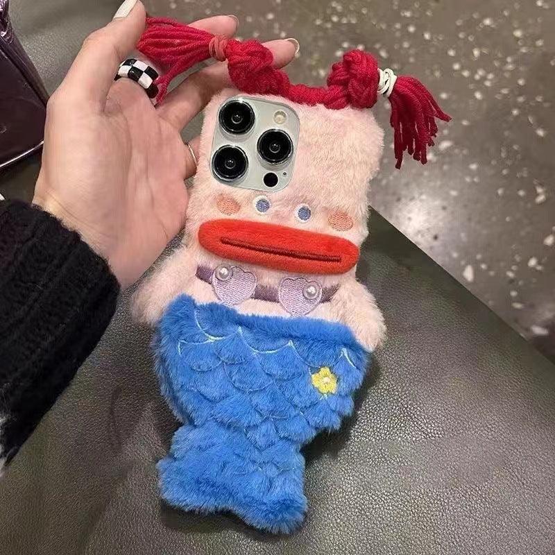 Cute Cartoon Plush Mermaid iPhone Case