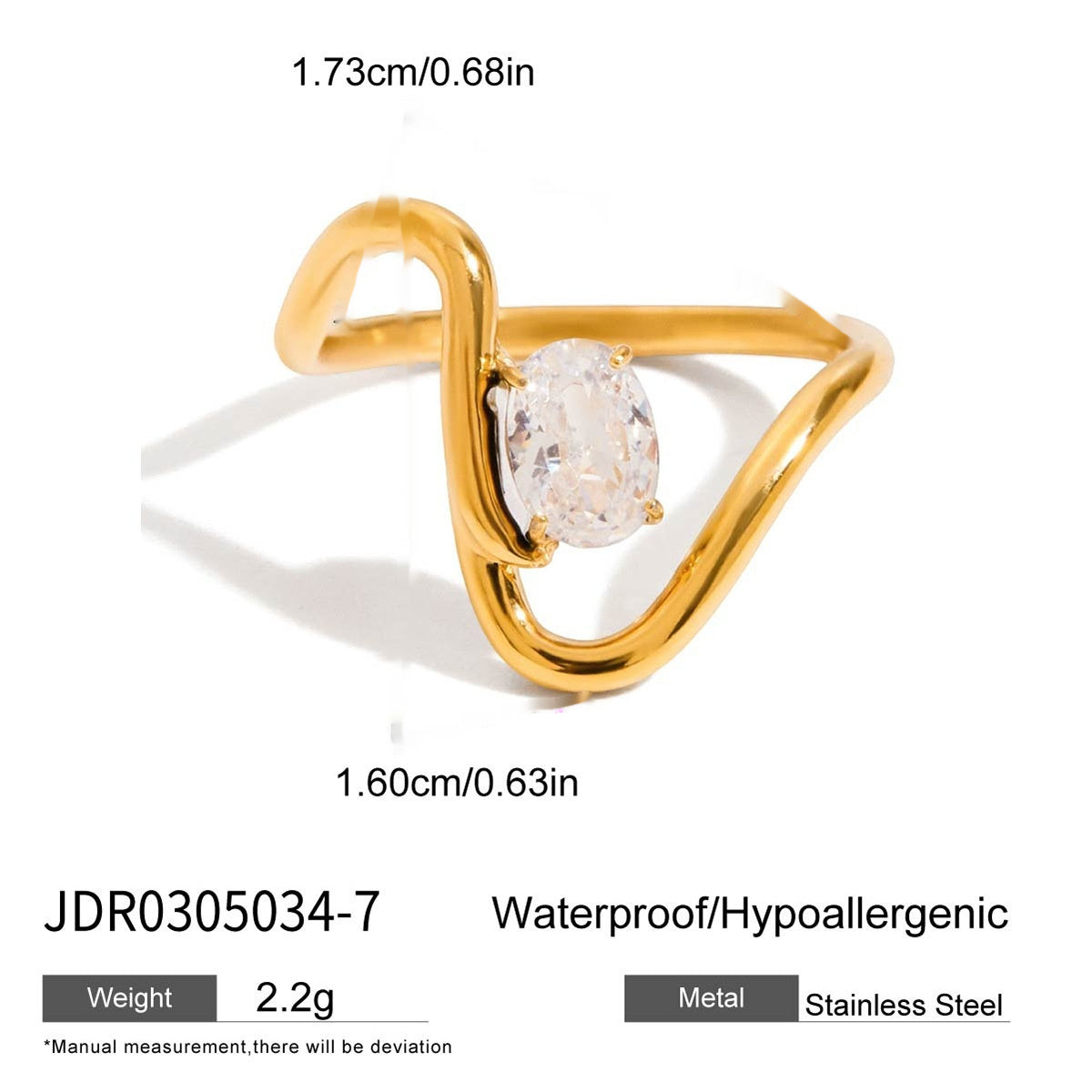 Zircon Ring Titanium Steel