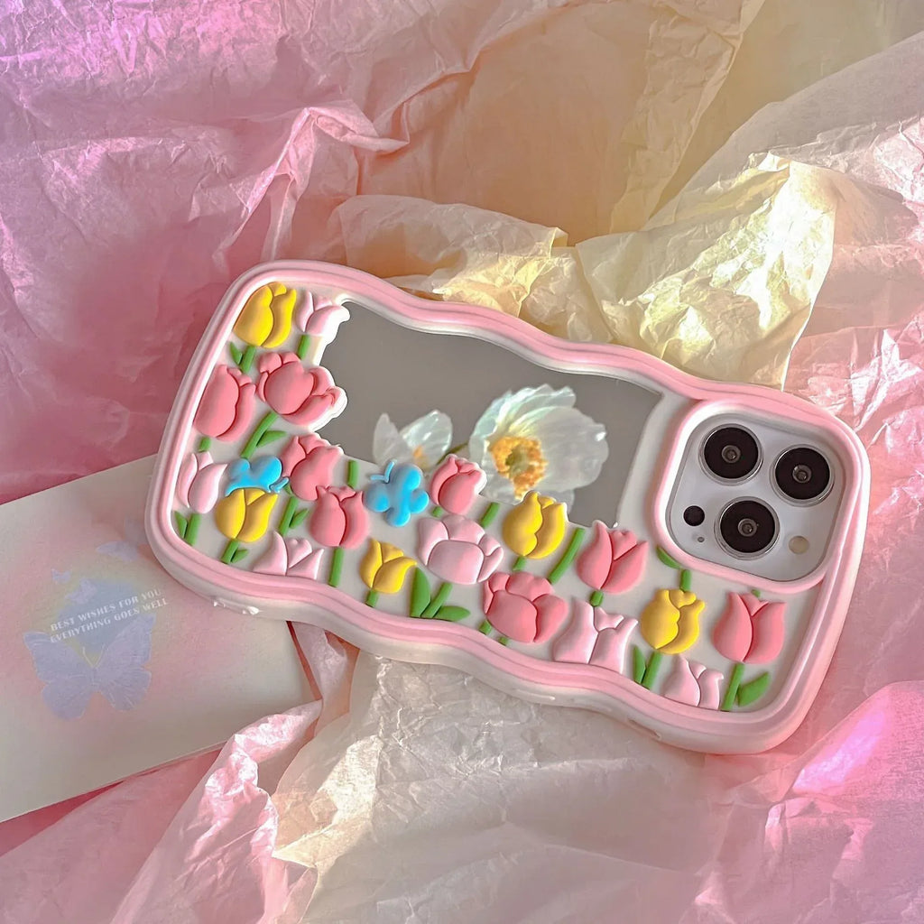 wavy-edge-full-version-tulip-mirror-iphone-case - Viexta