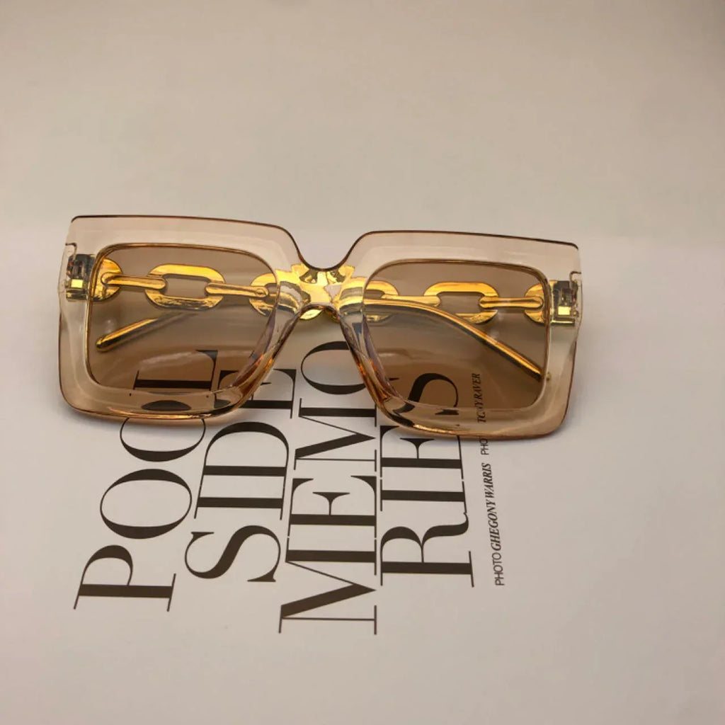 Square Chain Personalized Fashion Sunglasses For Women - Viexta