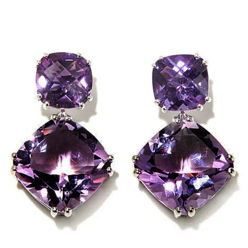 elegant-mysterious-purple-square-zircon-earrings - Viexta