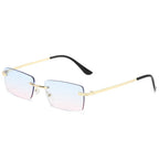 Square Frameless Trimming Sunglasses - Viexta