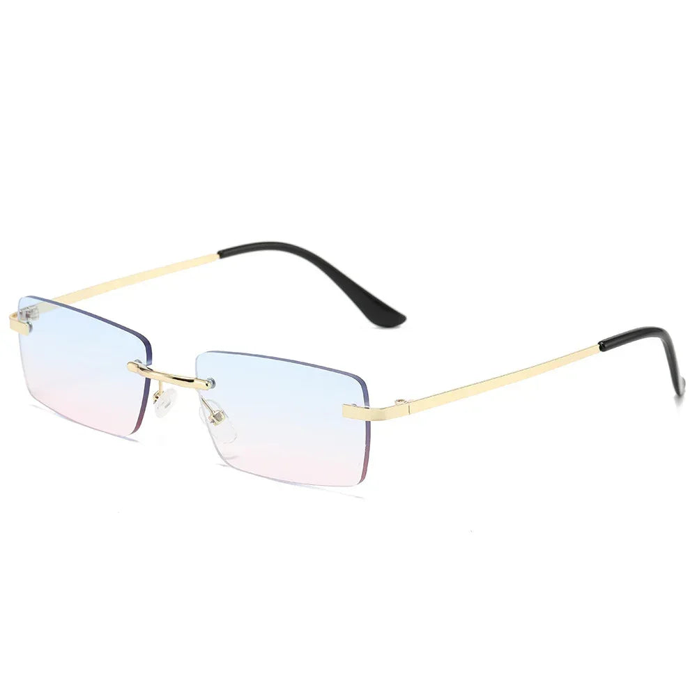 Square Frameless Trimming Sunglasses - Viexta