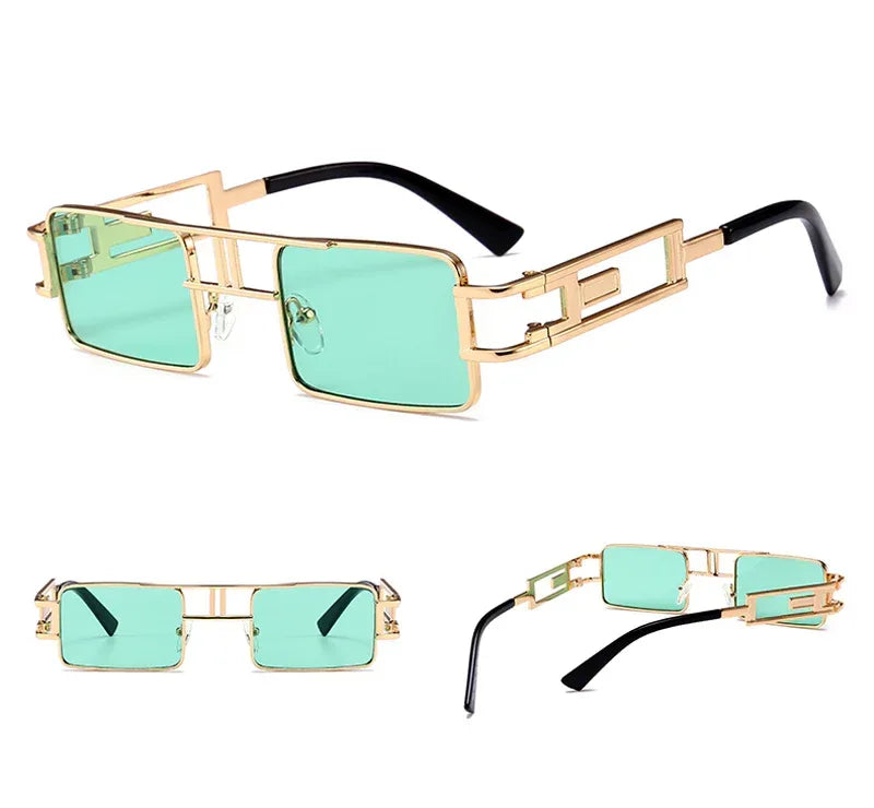 Steampunk men metal frame sun glasses for women - Viexta
