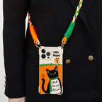 Scarf Cat iPhone Lanyard Case