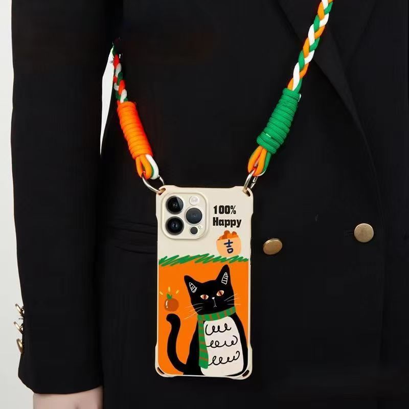 Scarf Cat iPhone Lanyard Case