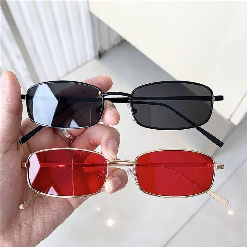 Trendy Small Frame Rectangular Sunglasses - Viexta