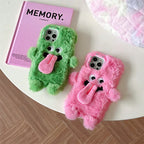 Funny Sticking Tongue Out Cartoon Plush iPhone Case - Viexta