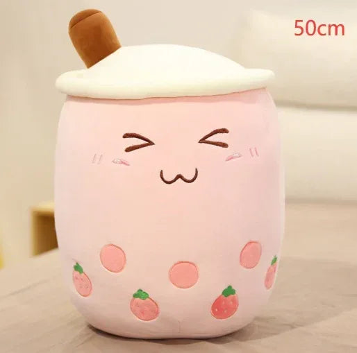 Fruit Drink Plush Stuffed Strawberry Boba Tea Cup Toy - Viexta
